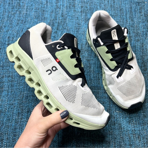 On Running Shoes On Cloud Cloudstratus Running Shoes In White Black Mint Green Poshmark